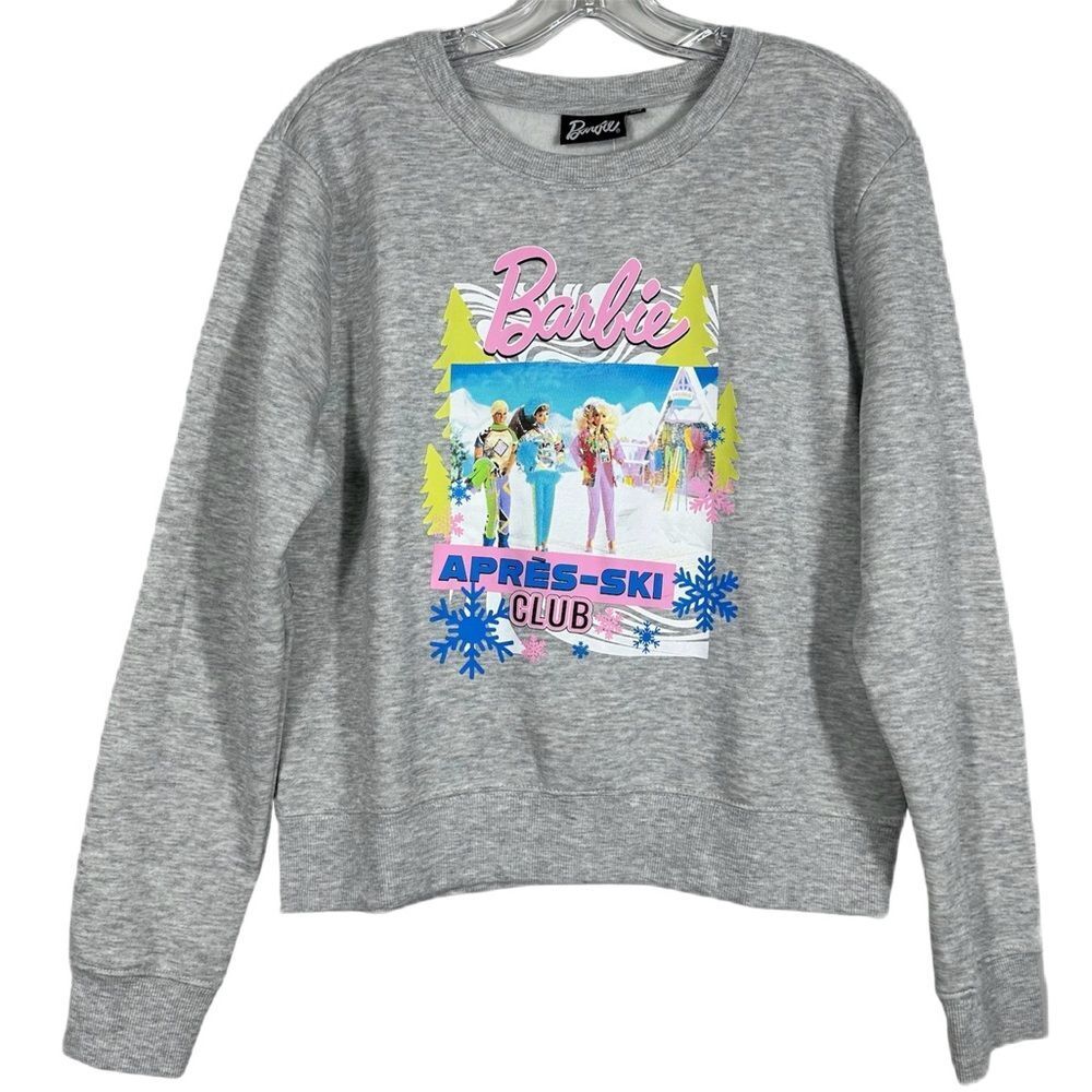 Barbie Dolls Club Womens Gray Cozy Fleece Pullover Sweater Size Large